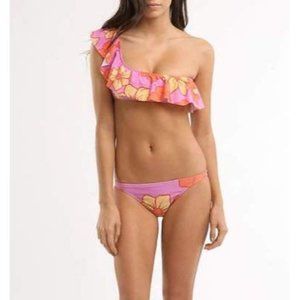 TAVIK T-VIK Swimwear RUFFLED Tavik Ka Aula Shoulder TOP Bikini Set FLORAL ( L )